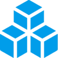 Blue geometric cubes on black background